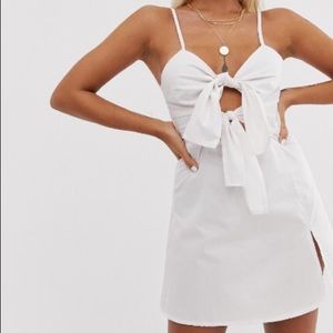 Petite Mini Dress with double tie front